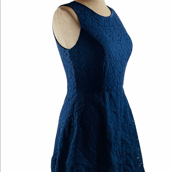 AS U WISH NAVY BLUE FIT & FLARE DRESS - Picture 2 of 7